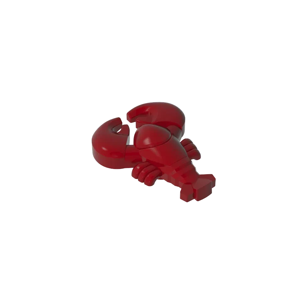 Color: Wood - Gobricks GDS-2025 Lobster with Black Eyes Pattern  compatible with lego  27152 Assembles Building Blocks children's toys