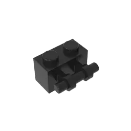 Color: Wood - MOC PARTS Bricks GDS-652 BRICK 1X2 WITH STICK compatible with lego 30236 children's toys Assembles Building Blocks Technical