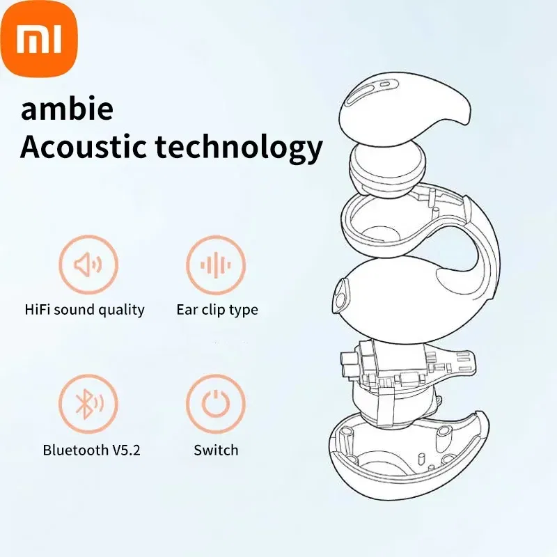 Color: Red - Xiaomi Original T75 Bone Conduction Bluetooth 5.3 Headphones Sports Wireless Earphones HiFi Sound Quality Waterproof TWS Headset