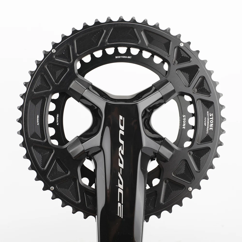 Color: Light Grey, Ships From: CHINA, Chainwheel Teeth: 32T - STONE Double Chainring BCD 110mm 4 Bolts for 105 R7100 Ultegra R8100 R9200 Dura Ace Road Bike Chainwheel Chain Ring
