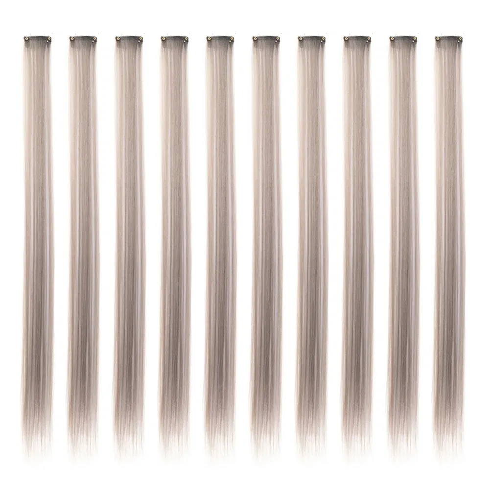 Color: #30, Stretched Length: 22inches, Ships From: CHINA - Synthetic 10 Pcs Straight Hair Extensions Clip in Hairpieces 22 Inch Hightlight Colorful Hair for Women Party Cosplay Gifts