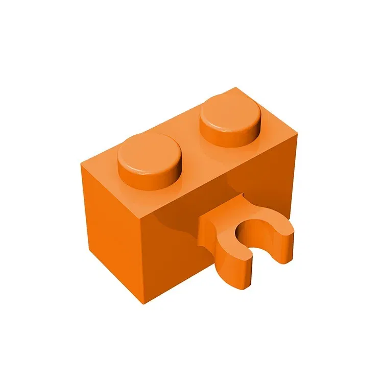 Color: Dark Khaki - Gobricks GDS-651 BRICK 1X2 W. HORIZONTAL HOLDER compatible with lego 95820 30237 children's DIY Educational Building Blocks