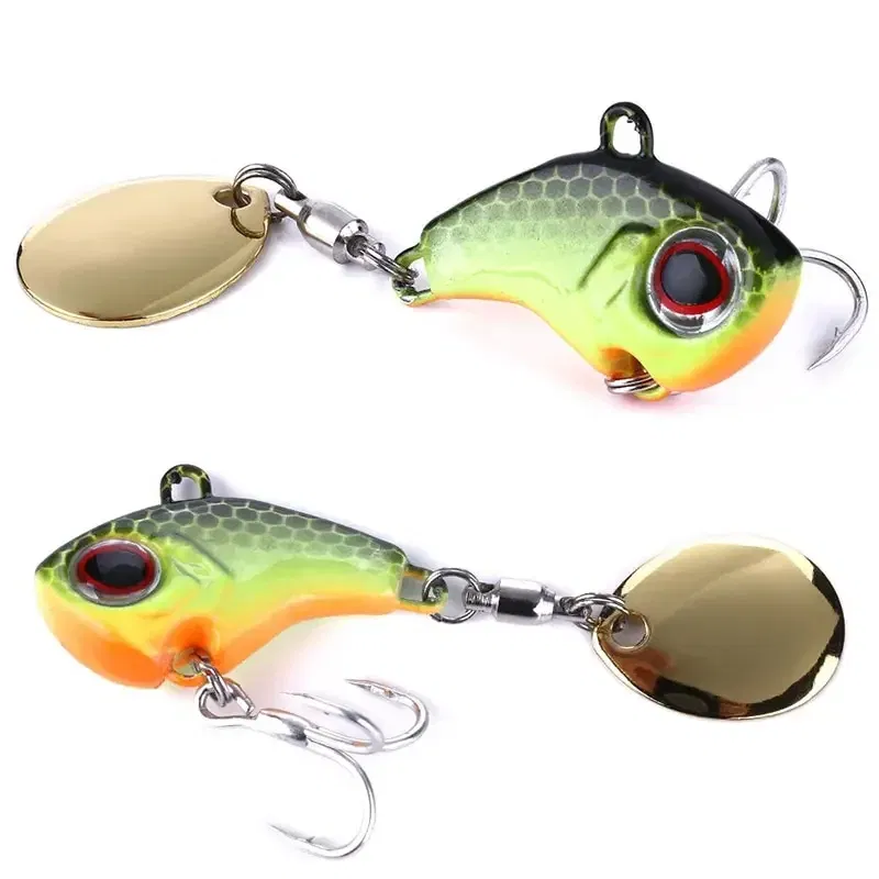 Color: Blue, Size: 55mm, Ships From: CHINA - 1Pcs Rotating Metal VIB vibration Bait Spinner Spoon Fishing Lures 8g/16g/21g Jigs Trout Wobbler Fishing Hard Baits Tackle Pesca