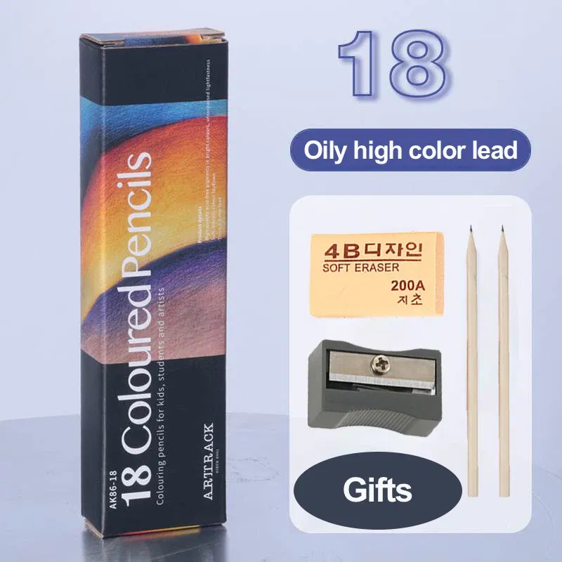 Color: WHITE - 12/24/48/72 Colors Color pencil DIY set includes: Wooden Color Pencil Sharpener Eraser School Office Supplies Art Stationery