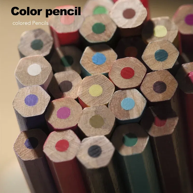Color: WHITE - 12/24/48/72 Colors Color pencil DIY set includes: Wooden Color Pencil Sharpener Eraser School Office Supplies Art Stationery