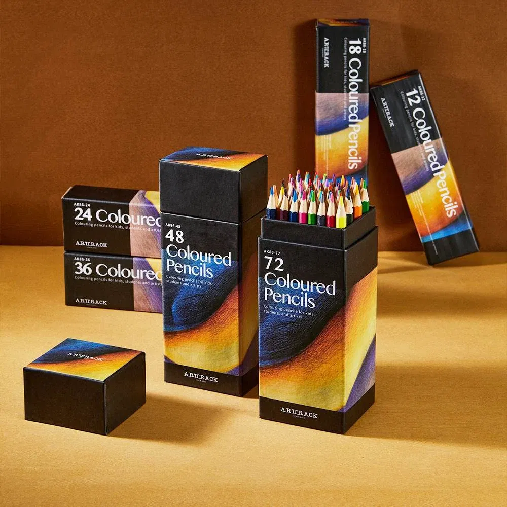 Color: WHITE - 12/24/48/72 Colors Color pencil DIY set includes: Wooden Color Pencil Sharpener Eraser School Office Supplies Art Stationery