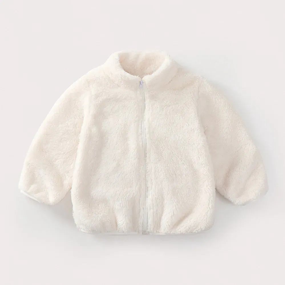 Color: SKY BLUE, Kid Size: 18M - Child Autumn Winter Costume Solid Color Outerwear Casual Loose Long Sleeve Tops Plush Jacket Boys Girls Fashion Simple Coats