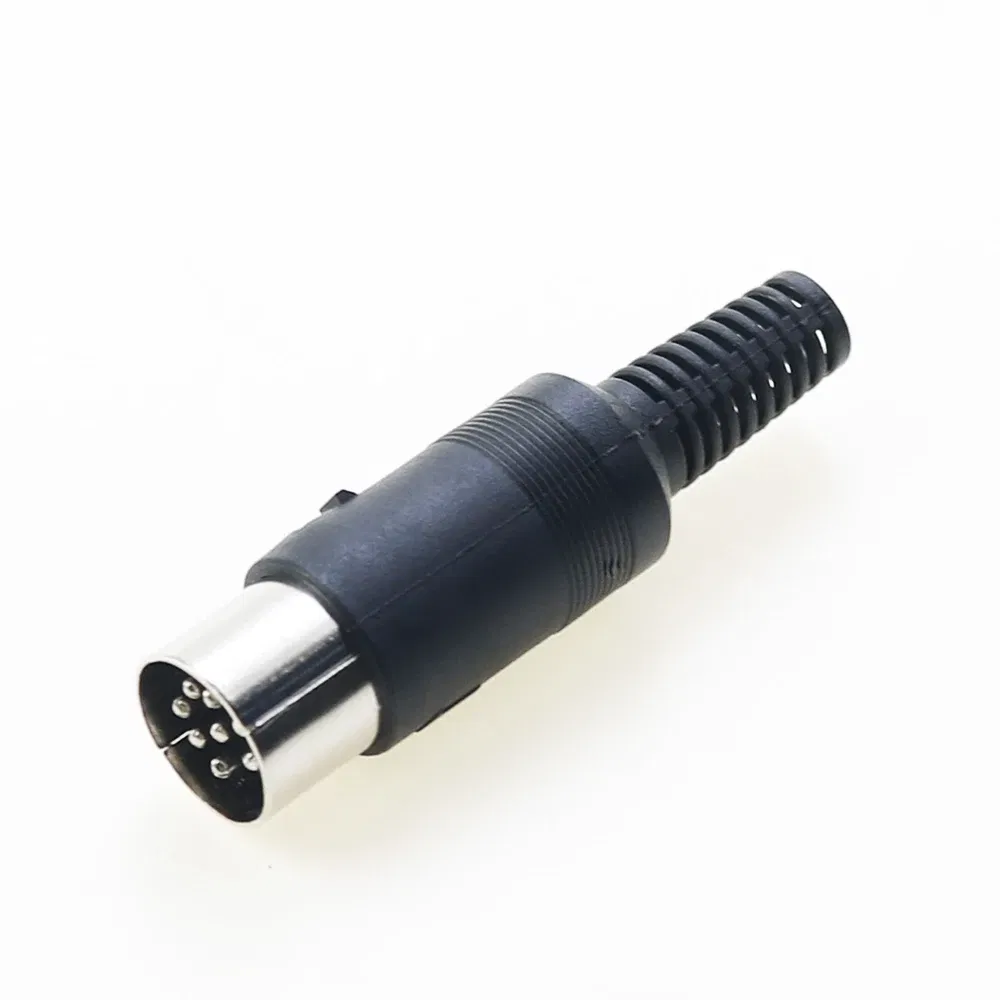 Color: Brown - 5pcs 3P 4P 5P 6P 7P 8Pin DIN Male/Female Plug Jack with Plastic Handle Keyboard Cable Connector Adapter PS2