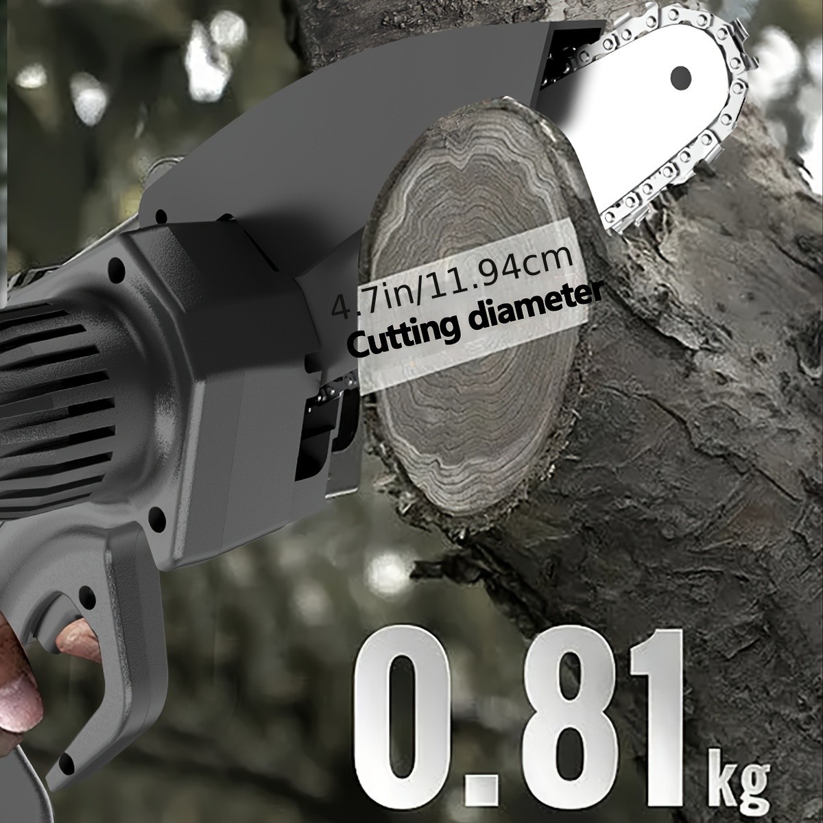 Mini Chain Saw, 6 Inch Handheld Chain Saw with Premium Splash Protection and Safety Lock, Handheld Portable Electric Chain Saw