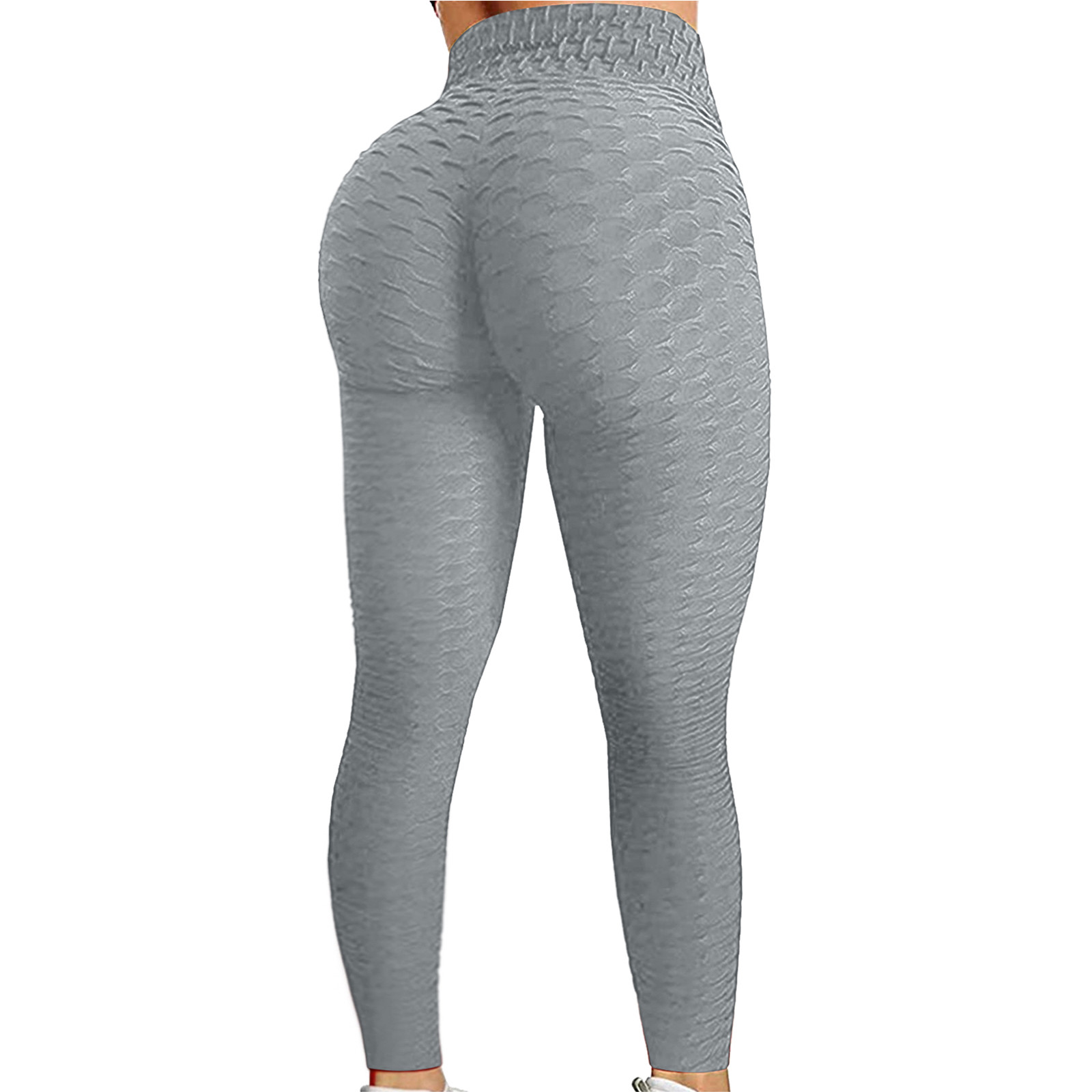 Color: GRAY, Size: XXL - Women's Bubble Hip Lifting ExerciseYoga Pants Women Fitness Running High Waist Gym Fitness Sports Flared Pant Dance Trouers