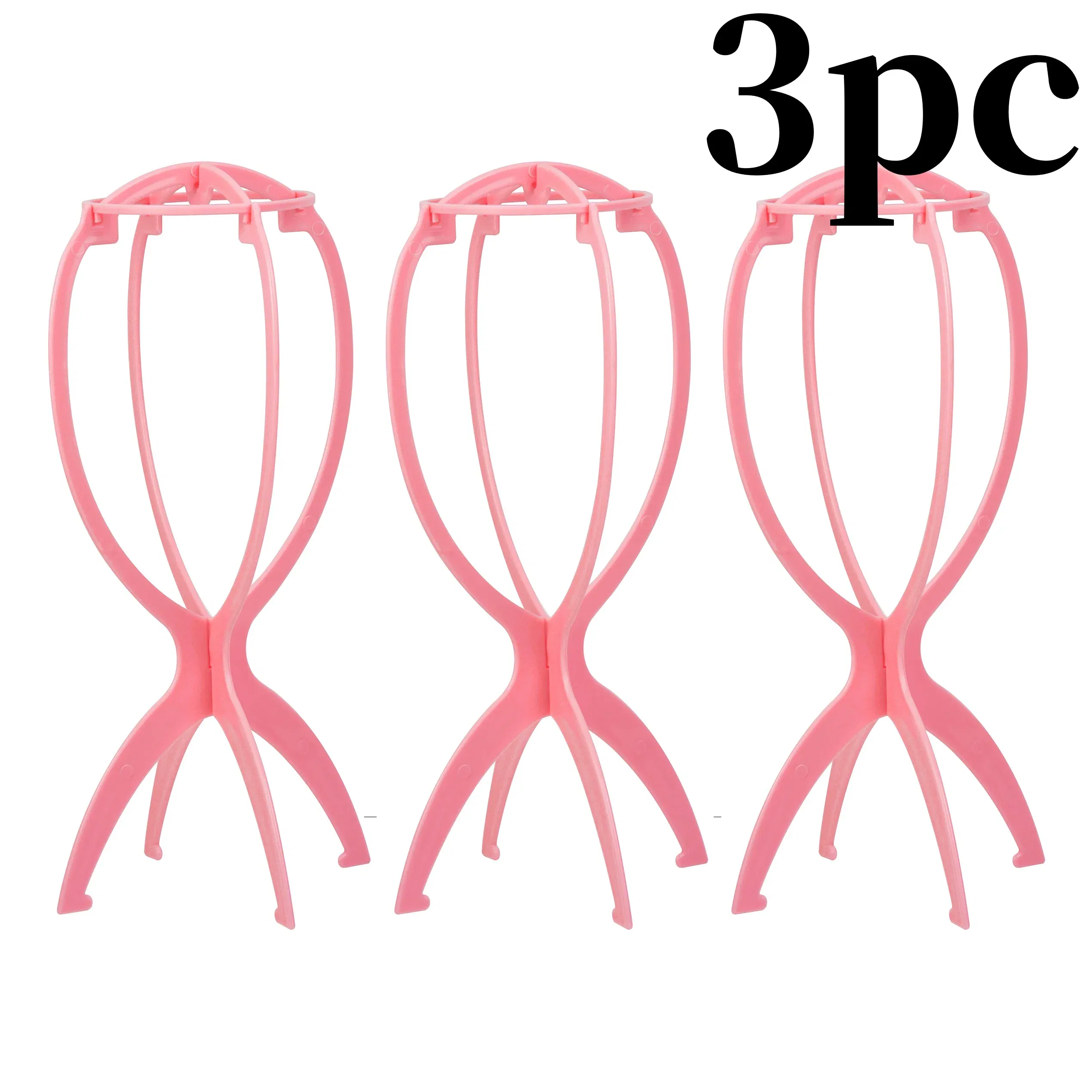 Color: CHROME - 10pcs Wig Stand Durable Easy Assembly Wig Cap Holder Portable Plastic Hair Hat Displaying Stand Ideal for Home Salon Travel Use
