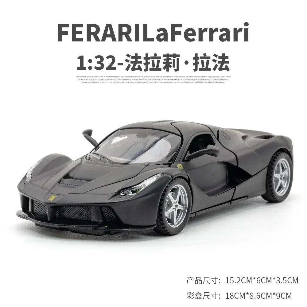 Color: green - 1:32 Ferrari Laferrari SF90 P80C 488 Alloy Car Model Diecasts Metal Toy Vehicles Car Model Simulation Sound Light Collect gifts