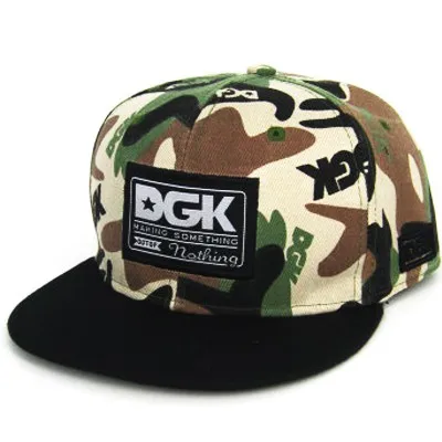 Color: Black, Size: Adjustable - New Korean Version Duck Tongue Cap Dgk Panel Letter Duck Tongue Cap Camouflage Unisex Versatile Men and Women's Same Baseball Ca