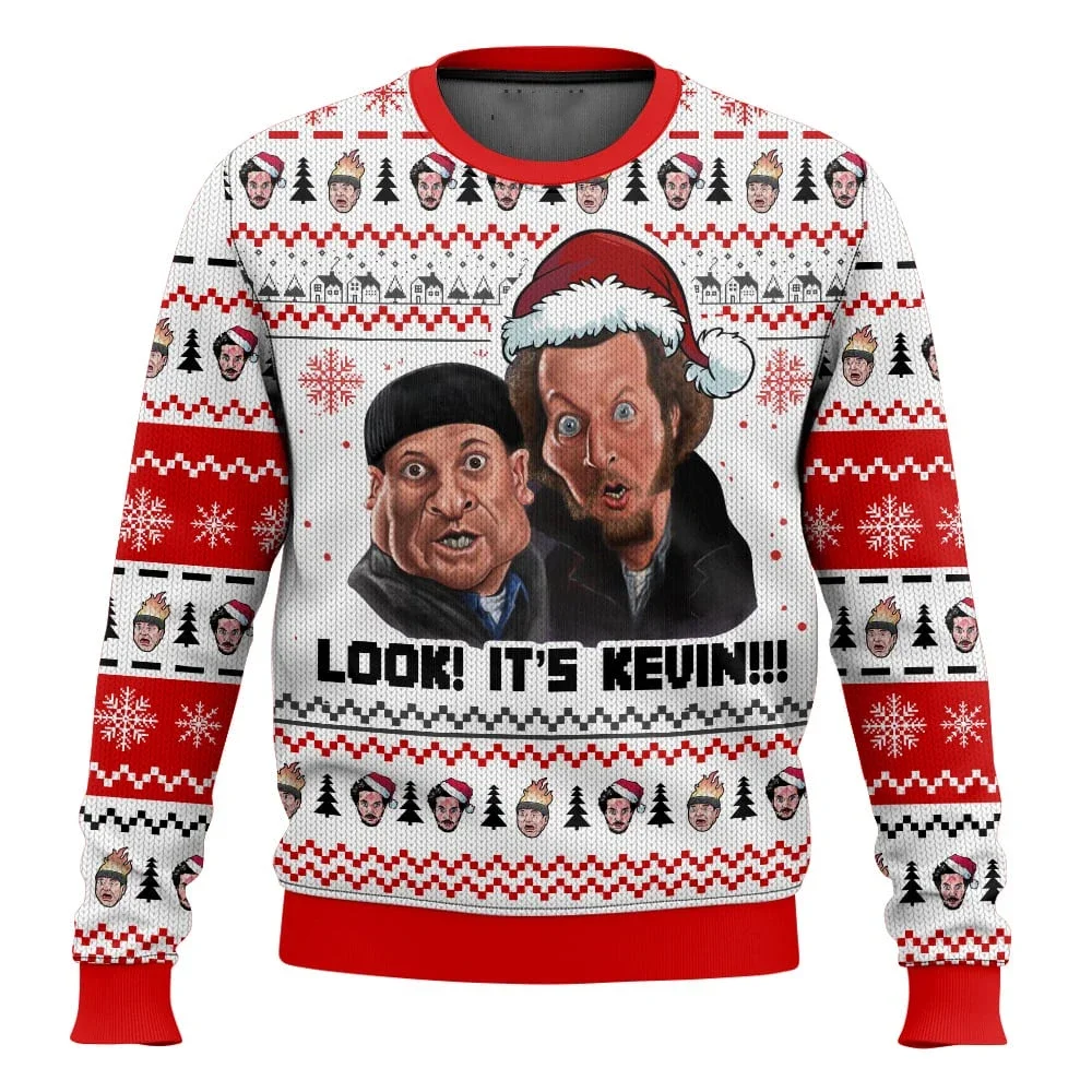 Color: WHITE, Size: XL, Ships From: CHINA - Merry Christmas alone at home Ugly Christmas sweater cartoon animation Men's pullover 2026 fashionable couple shirts Sweatshirt