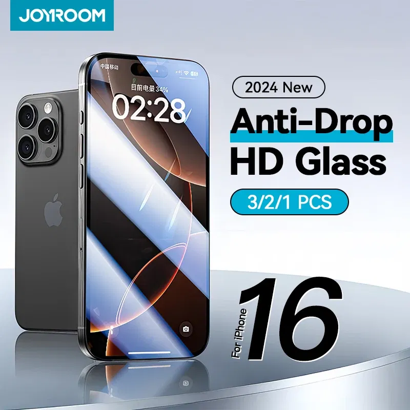 Bundle: bundle 18, Material: High Definition - Joyroom 3/2/1PCS Full Screen HD Glass For iPhone 16 Pro Max HD Tempered Glass Screen Protector For iPhone 15 14 13 Pro Max