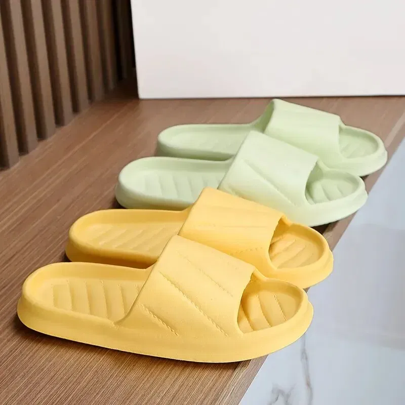 Color: Pink, Shoe Size: 40 - Women's Indoor Non-slip Slippers Couple Home Slides EVA Soft Sole Light Weight Summer New Lovers Leisure Shower Shoes