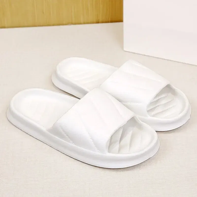 Color: Pink, Shoe Size: 40 - Women's Indoor Non-slip Slippers Couple Home Slides EVA Soft Sole Light Weight Summer New Lovers Leisure Shower Shoes