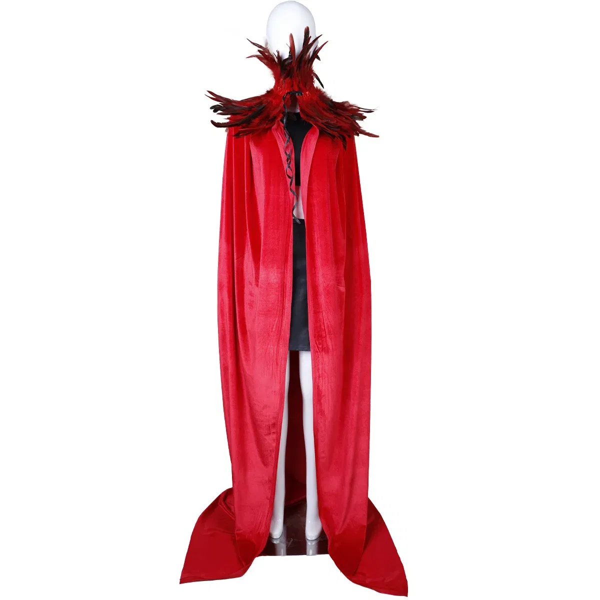 Color: green - Feather Shawl With Elegant Gothic Style Cloak With Soft Feathers Perfect For Halloween Or Cosplay