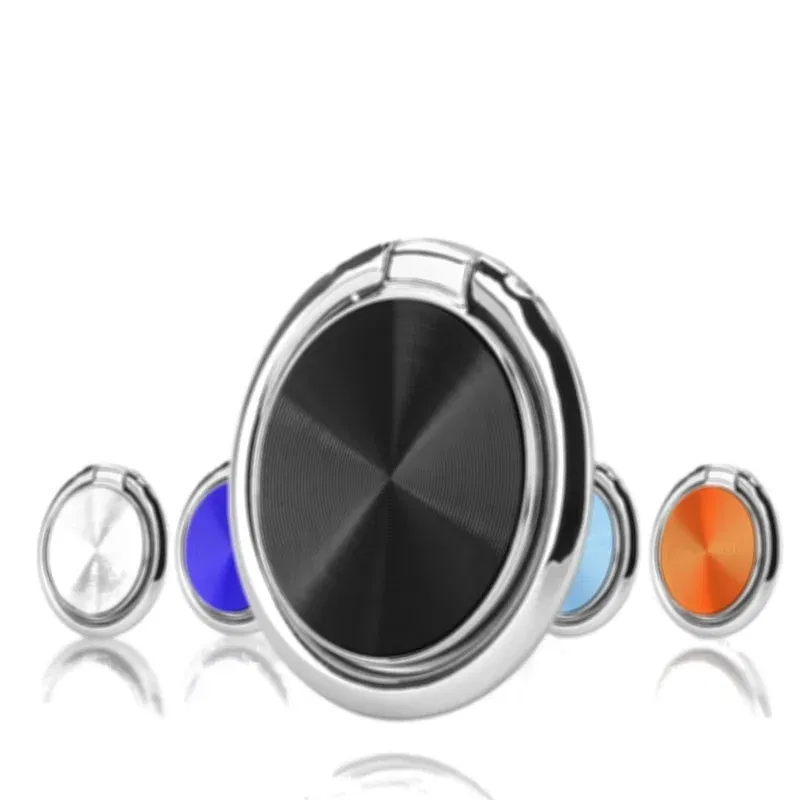 Color: Red - CD Pattern Ultra-thin Mobile Phone Ring Buckle Holder 360 Degree New Round Mobile Phone Holder Magnetic Car Ring Buckle