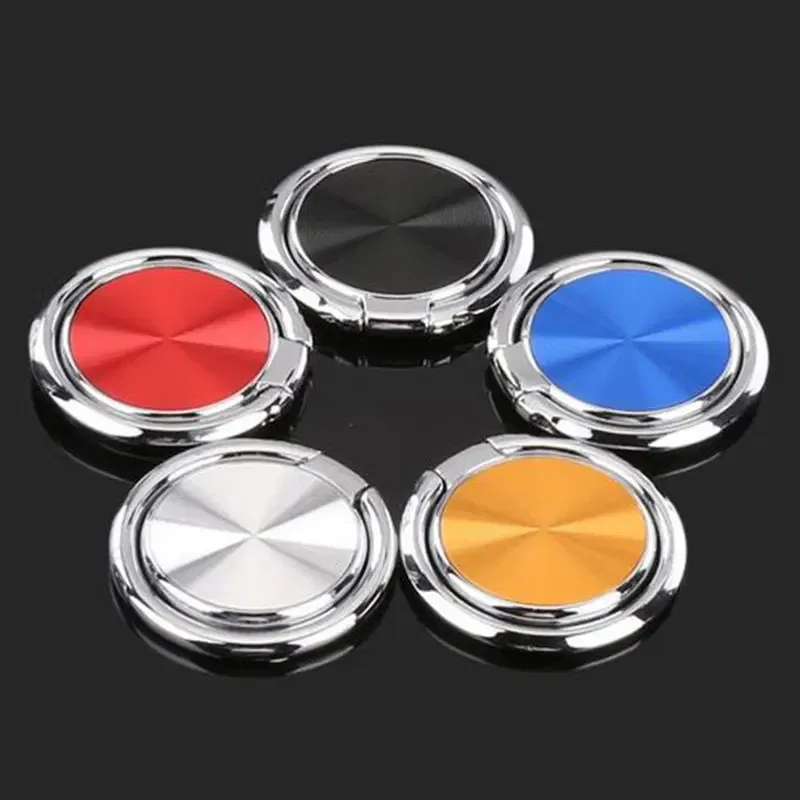Color: Red - CD Pattern Ultra-thin Mobile Phone Ring Buckle Holder 360 Degree New Round Mobile Phone Holder Magnetic Car Ring Buckle