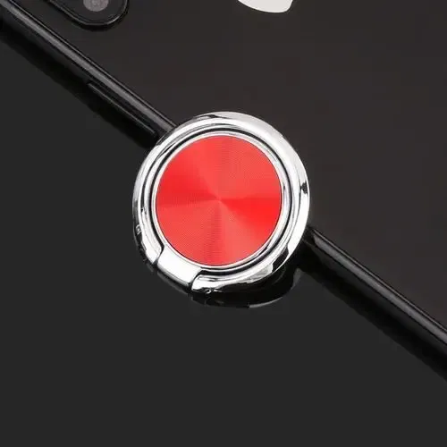 Color: Red - CD Pattern Ultra-thin Mobile Phone Ring Buckle Holder 360 Degree New Round Mobile Phone Holder Magnetic Car Ring Buckle