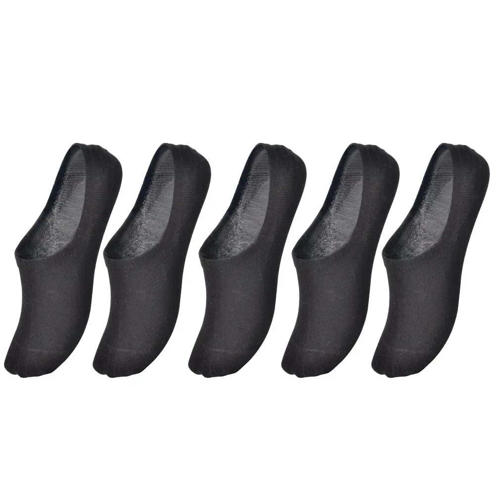 Color: black, Size: 10-12T - 5 pairs of boys girls children soft invisible socks low casual cotton leisure sailing anti-skid stealth non-display
