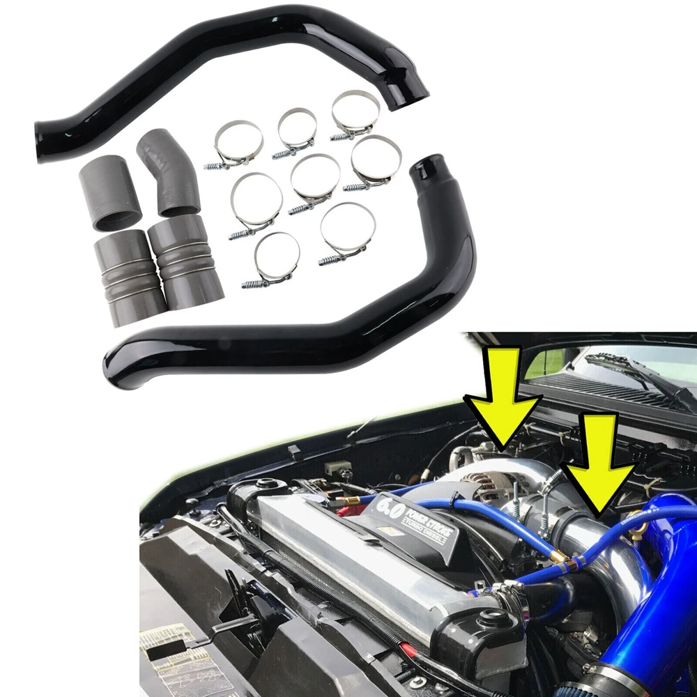 Color: Black, Ships From: United States - Black Turbo Intercooler Pipe for Ford F250 F350 6.0L Powerstroke Diesel 03-07 Direct replacement Modification Parts stability