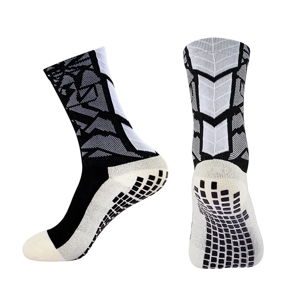 Color: Beige - Anti-slip Soccer Women Men Outdoor Sport Grip Football Yoga Socks