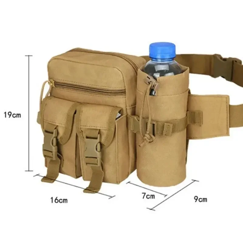 Color: Beige - 1PC New Multifunction Waist Bag Three Colors Oxford Tactical Waist New Multi-Function Pockets Phone Pouch Fanny Pack GZH015