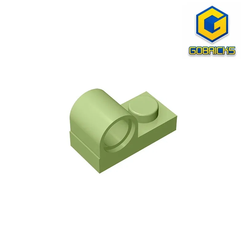 Color: Wood - Gobricks GDS-811 Plate, Modified 1 x 2 with Pin Hole on Top compatible with lego 11458 pieces of children's toys