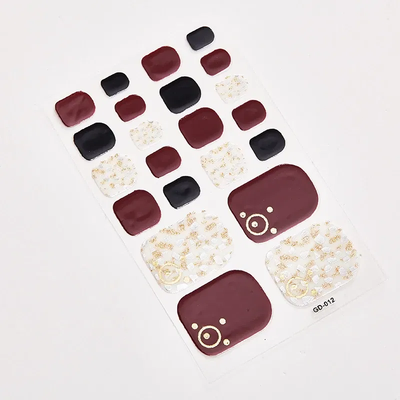 Color: Pink - 22 Tips/Sheet Full Beauty Loveliness Designed Manicure Valentines Nail Art Designer Nail Decals Novidades Nail Sticker Set