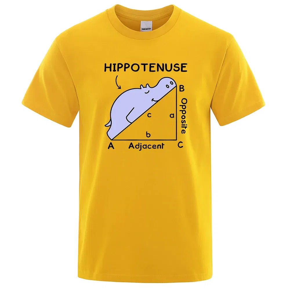 Color: SKY BLUE, Size: M - Hippotenuse Opposite Adjacent Funny Printed Men Women T Shirts Trigonometric Functions Cotton Short Sleeve Streetwear T-shirt