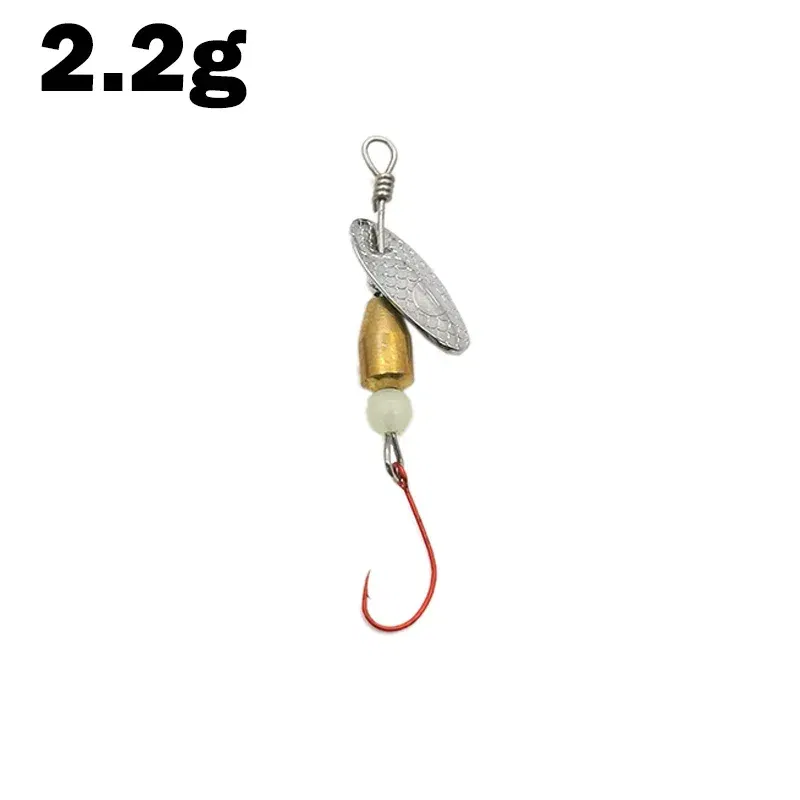 Color: WHITE - OUTKIT 1Pcs Spinner Spoon Metal Bait Micro Fishing Lure Small Sequins Copper Long Shot Baits For Bass Trout Perch Pike Rotating