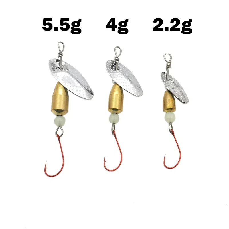 Color: WHITE - OUTKIT 1Pcs Spinner Spoon Metal Bait Micro Fishing Lure Small Sequins Copper Long Shot Baits For Bass Trout Perch Pike Rotating