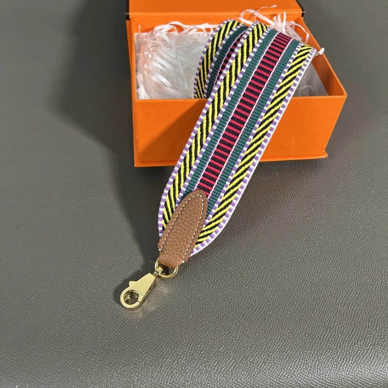 Color: Orange, Size: L - Herbag Evelyn Replacement Shoulder Strap Gold Togo Cowhide Woven Canvas 5cm Wide Hand-Sewn