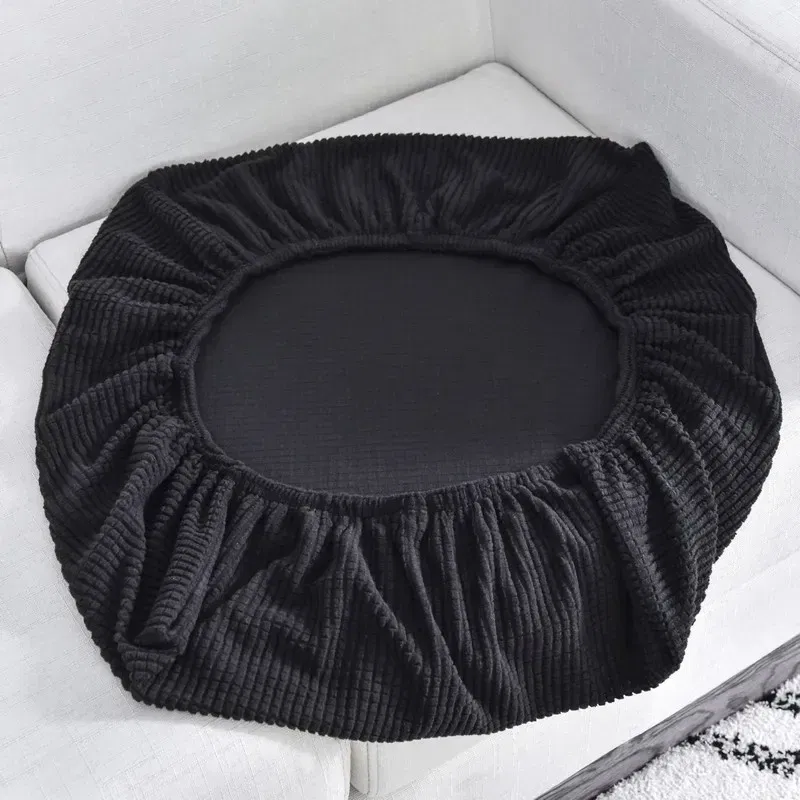 Color: OLIVE YELLOW, Specification: 60*60cm - Jacquard Sofa Cushion Cover for Living Room Pets Kids Furniture Protector Polar Fleece Stretch Washable Removable Couch Covers