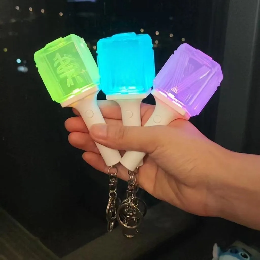 Color: Red - Kpop Idol 127 Wish Deram V Mini Lightstick Keyring Support Glow Stick Key Chains Fans Gift