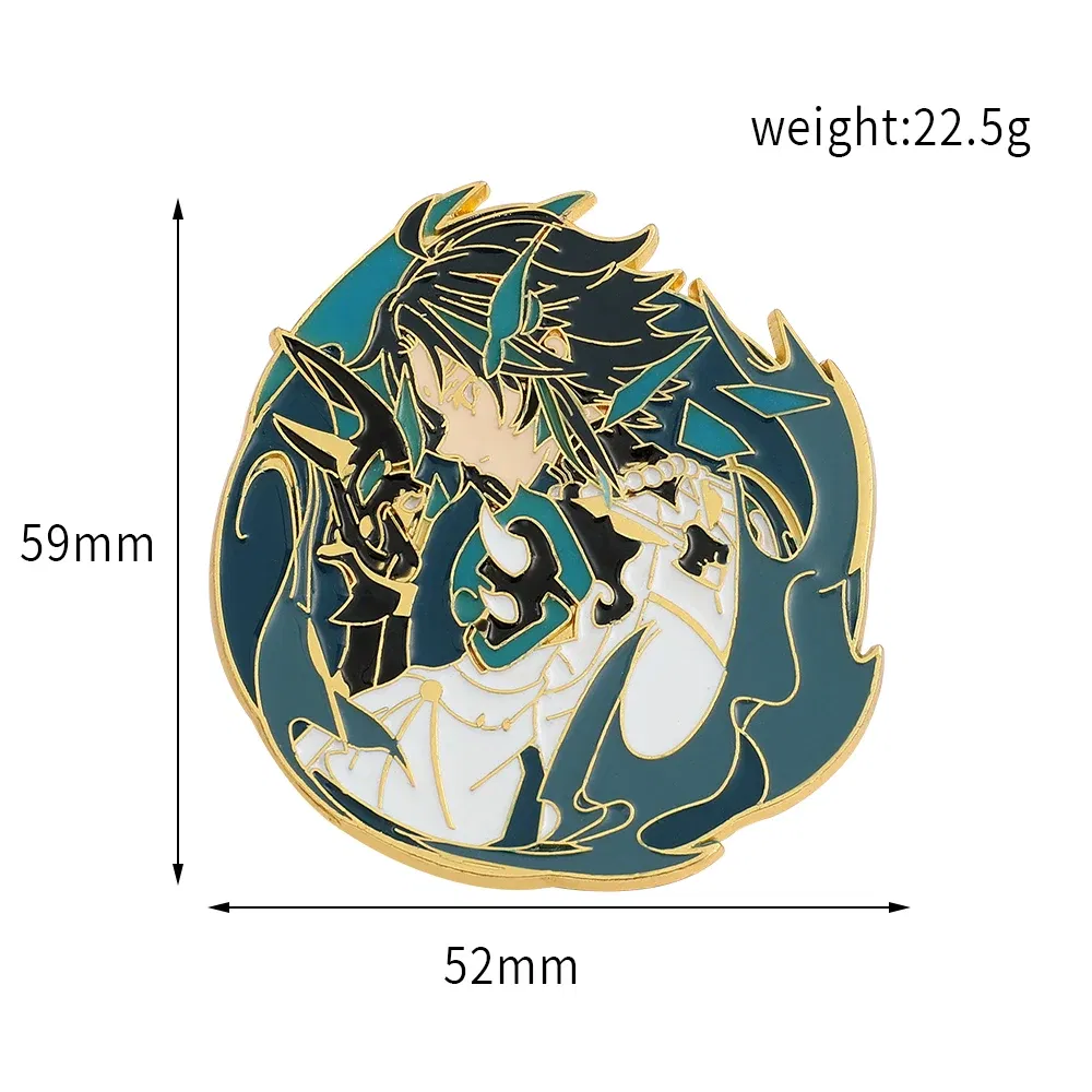 Metal color: Light Yellow Gold Color, Ships From: CHINA - Genshin Impact Star Enamel Pins Series  Albedo Xiao Metal Badge Button Brooch  Collection Medal Souvenir