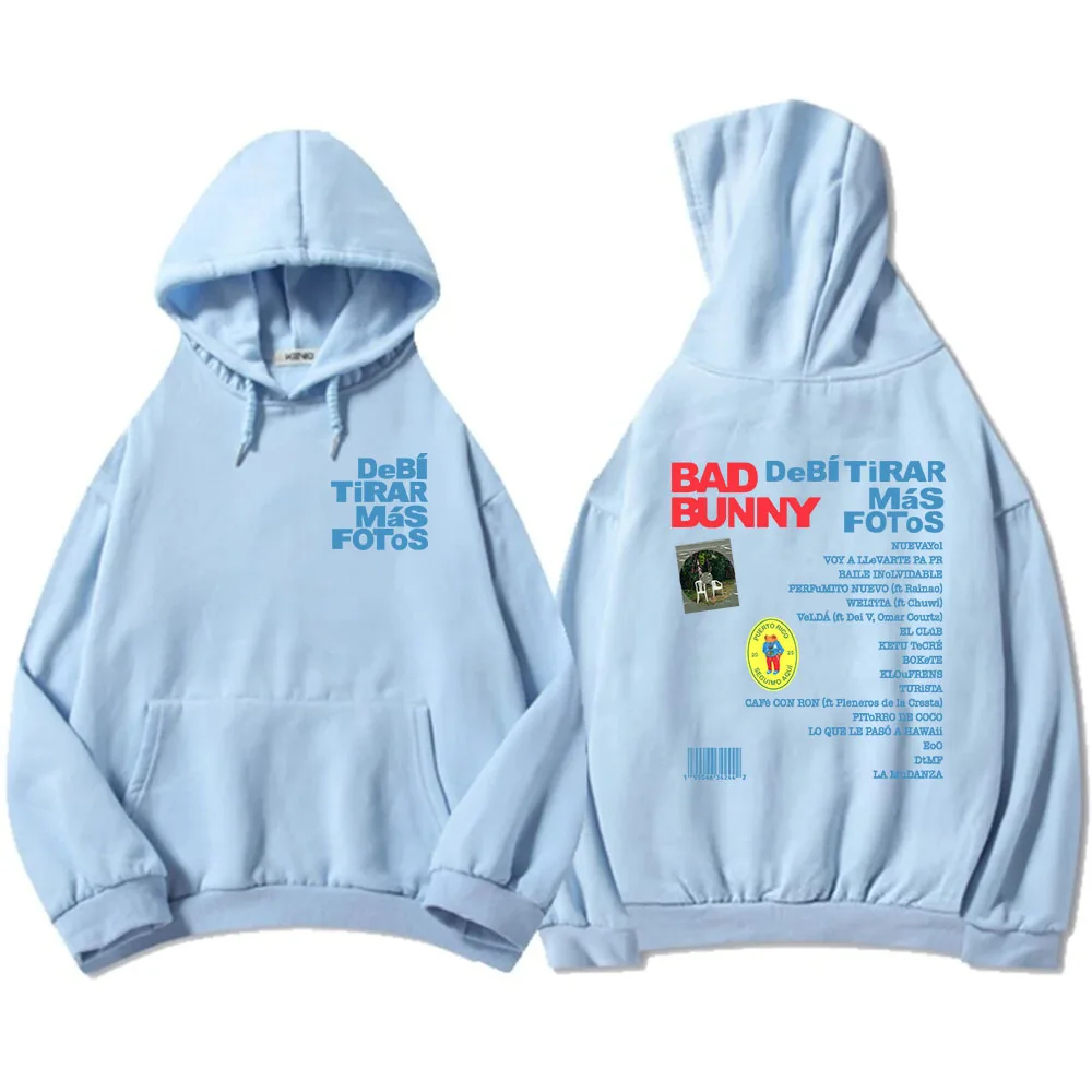 Color: Fuchsia, Size: XXXL - Unisex Streetwear Bad Bunny DTMF Hoodies 2025 New Album Deb? Tirar Más Fotos Printing Sweatshirts Winter Comfortable Male Hoodie