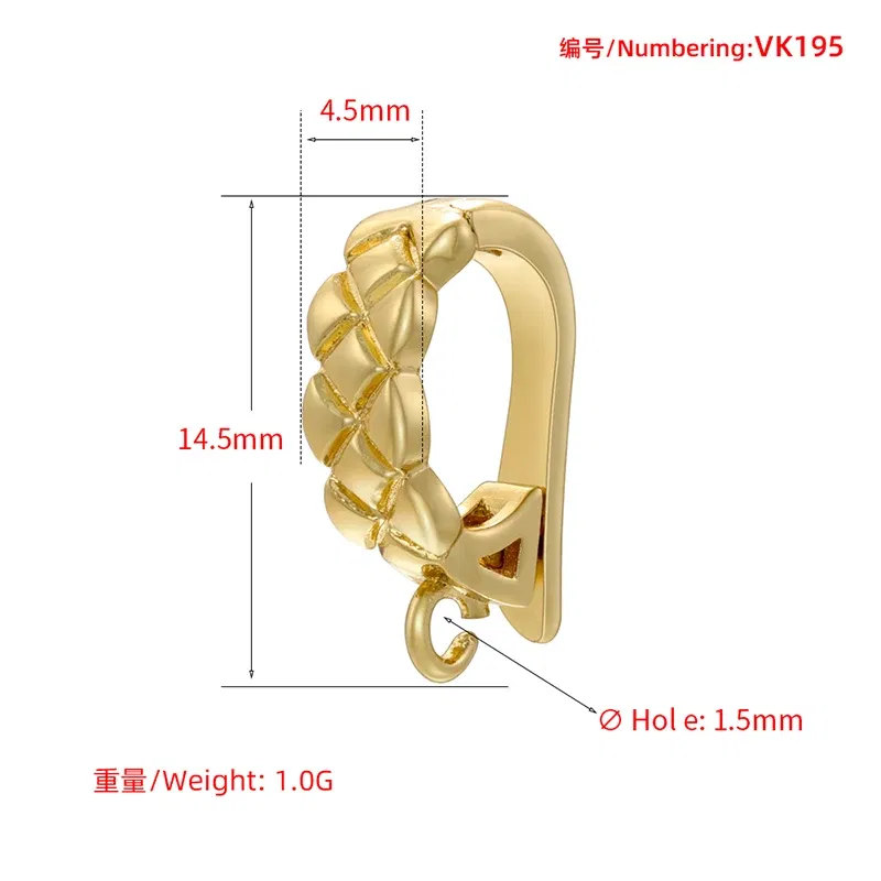 Color: WHITE - ZHUKOU NEW gold color round hooks for women DIY handmade necklace Jewelry hooks accessories supplies wholesale VK129