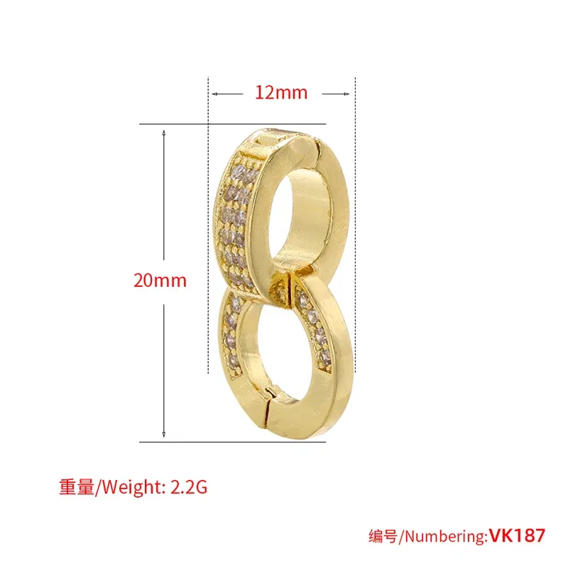 Color: WHITE - ZHUKOU NEW gold color round hooks for women DIY handmade necklace Jewelry hooks accessories supplies wholesale VK129