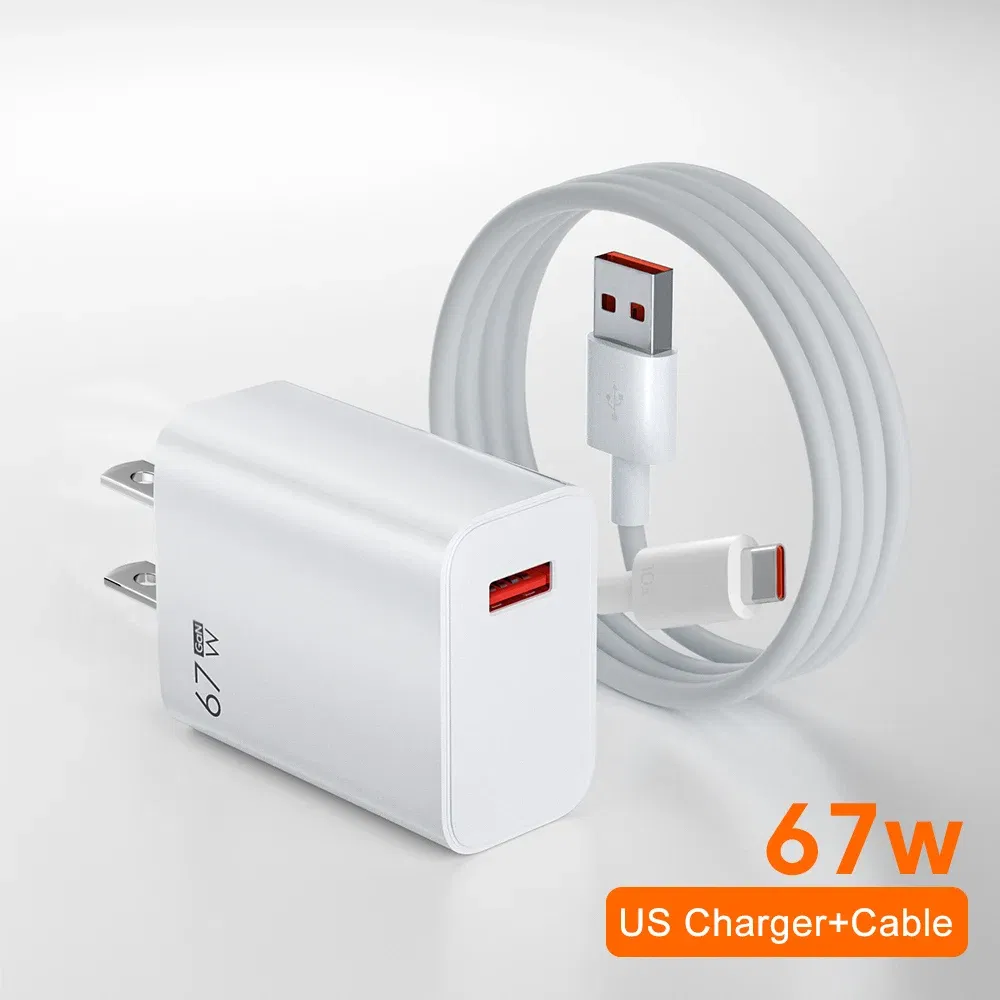 Plug Type: EU - Xiaomi 67W Super Fast Charger USB Type-C PD Interface Charging Fast Charging Phone Charger For iPhone15 Samsung Huawei Data Line