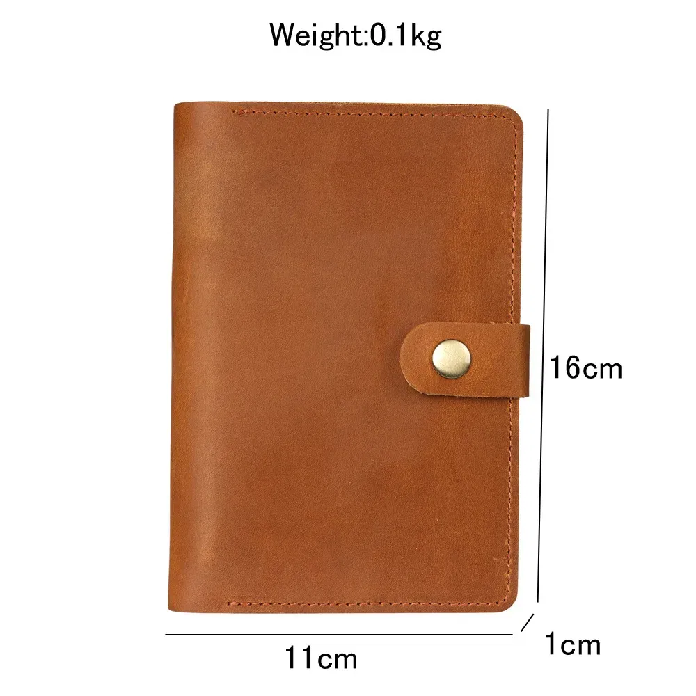 Cow Leather Journal Cover for Field Notes Portable Refillable Notepad with Pen Holder Pocket Notebooks Fits 3.5'' X 5.5'' Diary