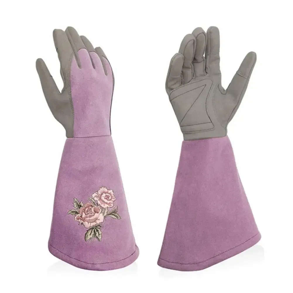 Color: WHITE, Size: PP - Pruning Garden Gloves Anti-scratch Faux Leather Protective Gloves Reusable Fruit Picking Shrub Pruning Trimming Hand Protector