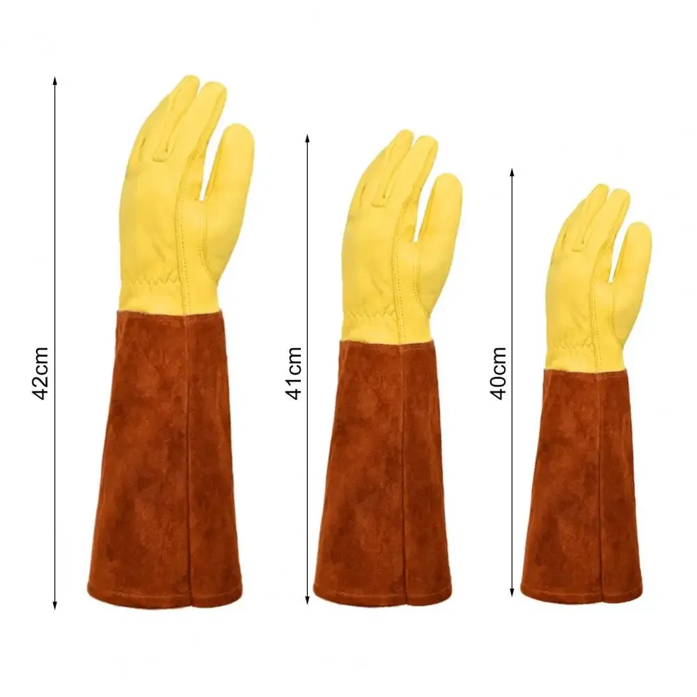 Color: WHITE, Size: PP - Pruning Garden Gloves Anti-scratch Faux Leather Protective Gloves Reusable Fruit Picking Shrub Pruning Trimming Hand Protector