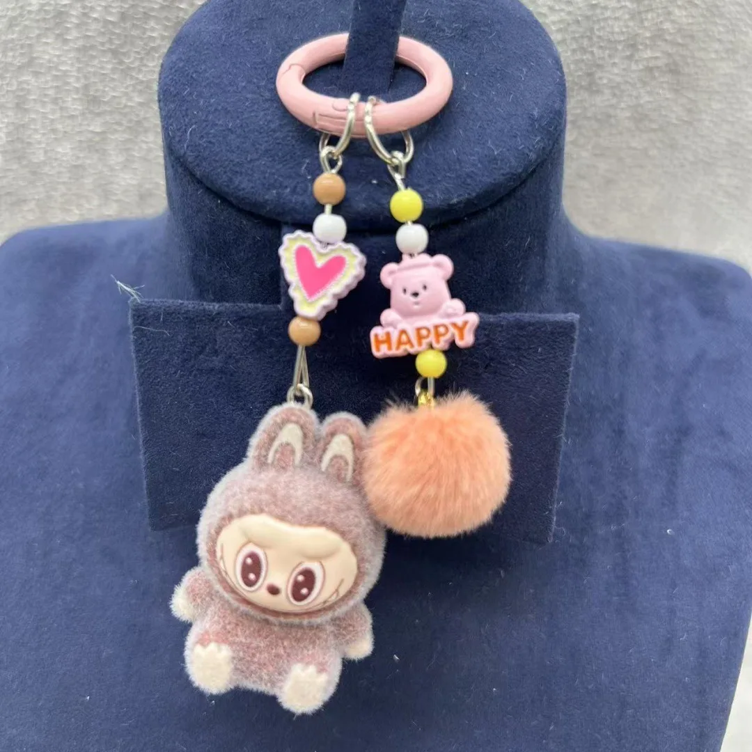 Color: Orange, Ships From: CHINA - Mini cloth keychain kawaii three-dimensional cartoon creative car phone pendant bag hanging children's day gift