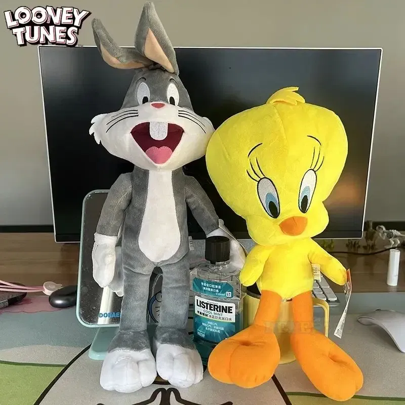 Color: CRIMSON - New 20cm Original Looney Tunes Bugs Bunny Plush Toy Classic 32cm Tweety Q Series Lola Bunny Daffy Cartoon Peluche