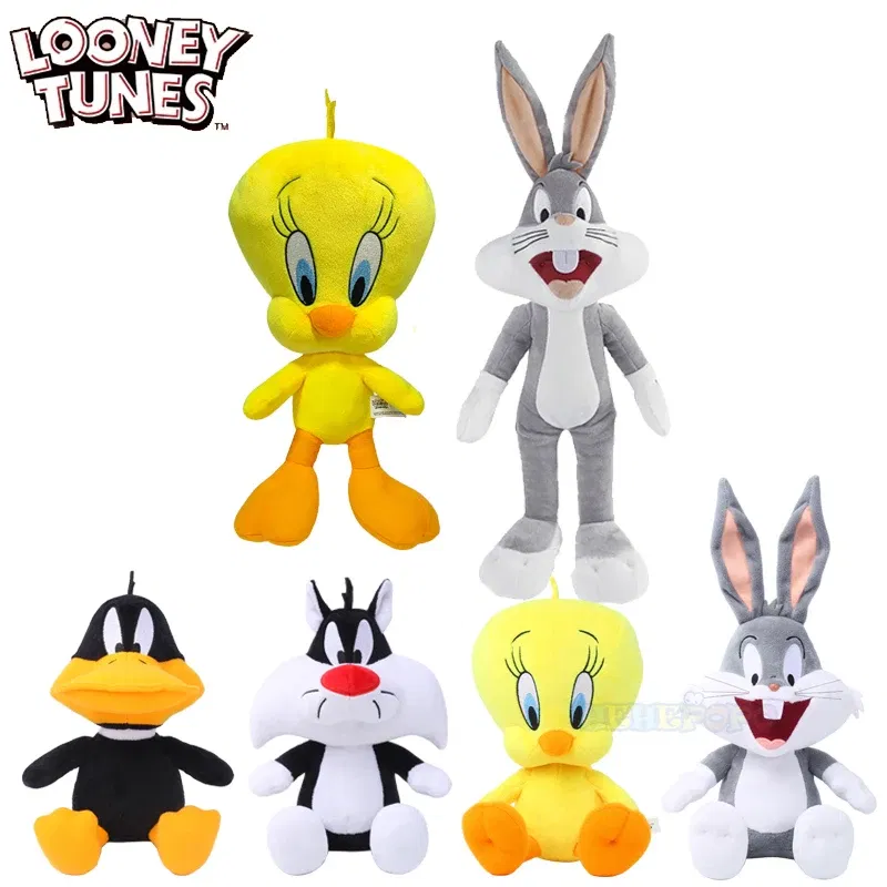 Color: CRIMSON - New 20cm Original Looney Tunes Bugs Bunny Plush Toy Classic 32cm Tweety Q Series Lola Bunny Daffy Cartoon Peluche