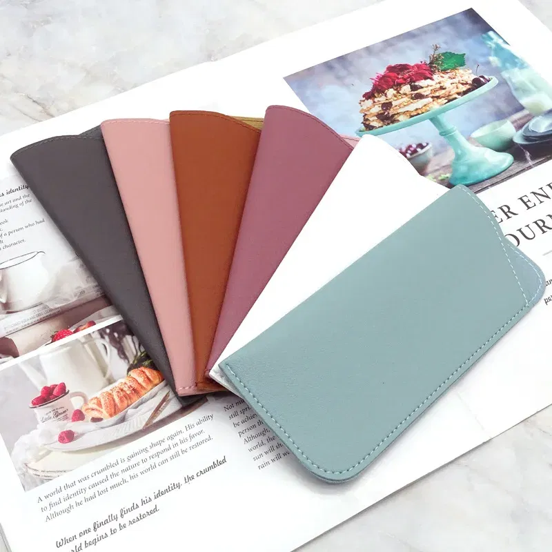 Color: Lavender, Ships From: CN - Simple Soft Leather Open Sunglasses Bag for Women Men Waterproof Reading Glasses Case Dust Storage Bag Eyewear Pocket Accessory