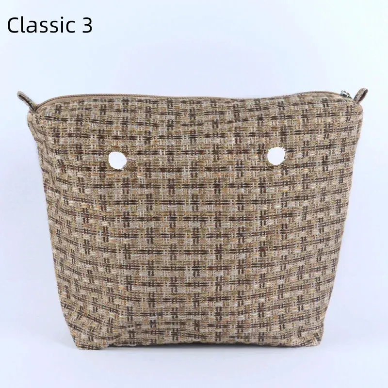 Color: Silver - TANQU Classic Mini linen canvas organizer fabric inner lining Insert for Obag Mini O Bag Women's Handbag Accessory